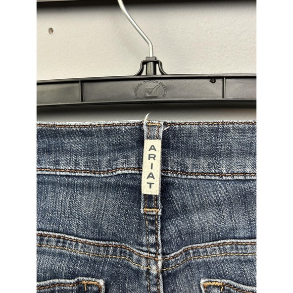 Ariat Jeans Womens 29 Long High Rise Flare REAL Brynlee Raw Hem Stretch Denim - Picture 7 of 10